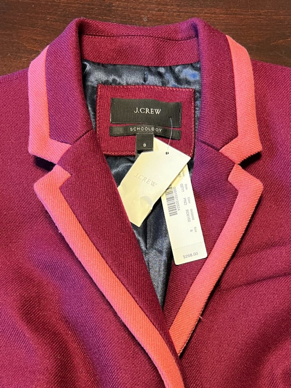 *NEW* J CREW SCHOOLBOY TIPPED WOOL BLAZER - Picture 3 of 13